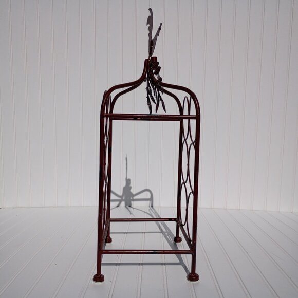 Metal Wine Rack 6 Bottle Holder Red Rooster French Country Kitchen Chicken Decor - Picture 9 of 16